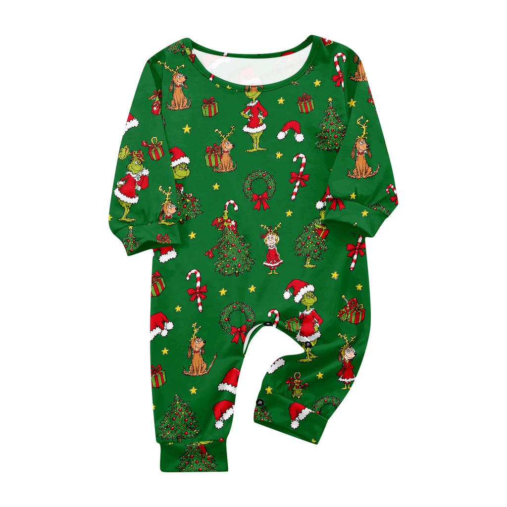 Passendes Familien-Weihnachts-Print-Loungewear-Set (Langarm-Oberteil & Hose Schlafanzug-Set)