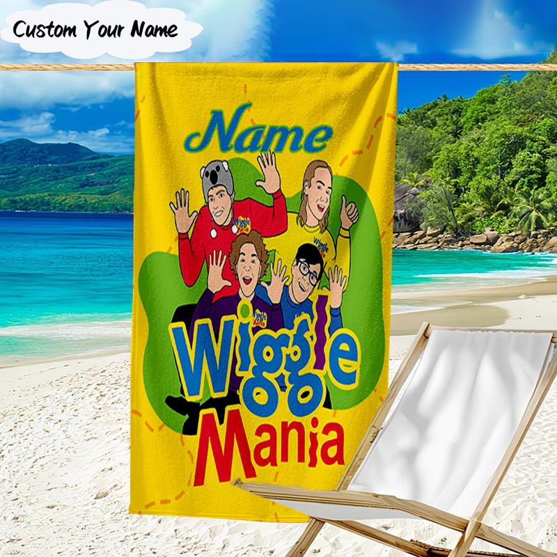 1PC Custom Name Beach Towel Ready Wiggle Beach Towel, Suitable for Camping, Travel, Beach Accessories, Super Absorbent, Family Gift