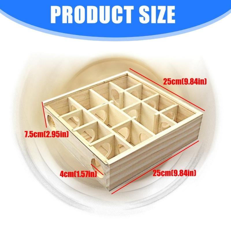 Durability Chews Proof Wooden Rodents Mazes Habitats Removable Top For Easy Cleaning Gerbil Exploration Activity Toy