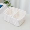 3pcs Handmade Straw Woven Soft Round Paper Rope Storage Basket for Organizing Decorative Storage Bins Office Storage Box