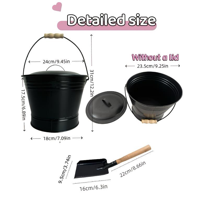 2PCS/SET Household Iron Fireplace Scraper Bucket Set for Convenient Ash Cleaning with Iron Bucket Tool Ash Scraper