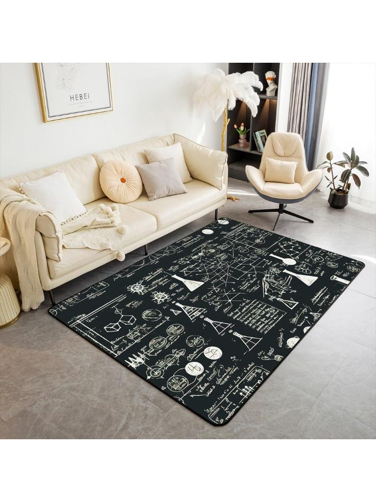 Science Rug,Math Equation Area Rug Living Room Rugs for Kids Teens Bedroom,Chemical Back To School Theme Floor Mats Rugs