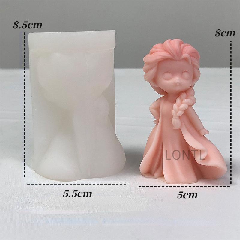 DIY Girl Doll Silicone mold 3D Princess Statue Resin Crafts Plaster mold Cute doll candle soap chocolate ice cube baking tools