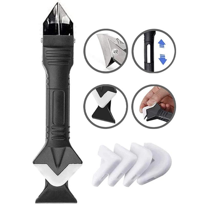 1set Three-in-one Multifunctional Silicone Corner Scraper for Wall Trimming  Household Caulking Scraper Tool Cleaning Tools