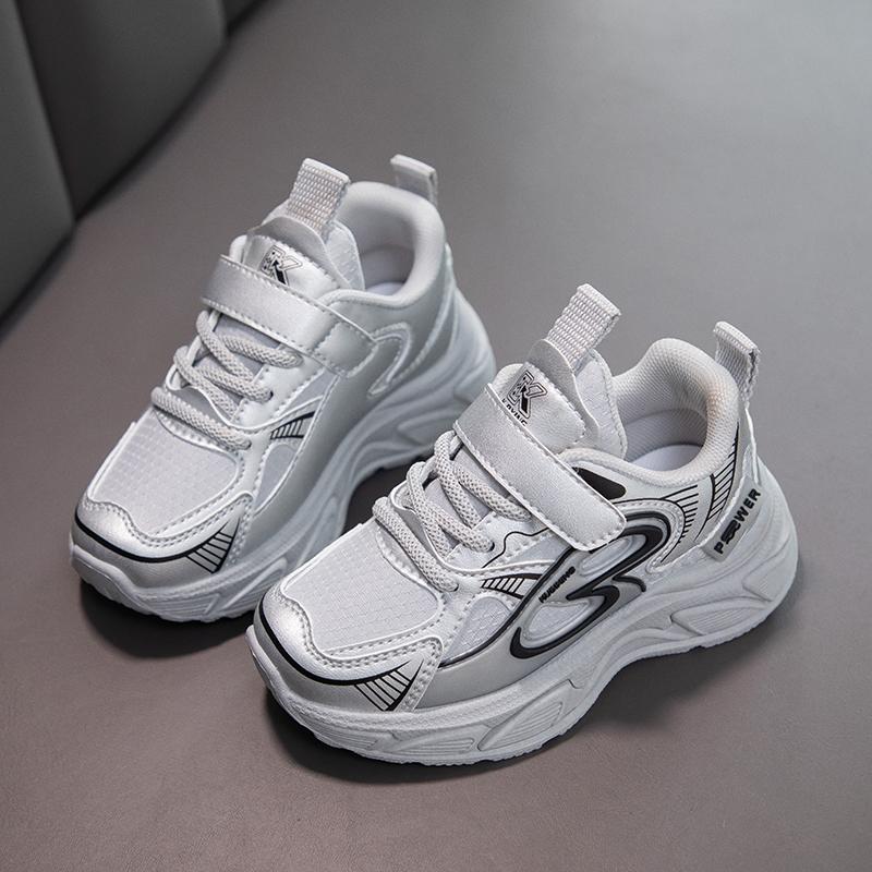 

Дитячі Four Seasons Зручні кросівки для бігу Студентські хлопчики та дівчатка Трендове взуття на м’якій підошві Повсякденне дихаюче спортивне взуття 37 срібний