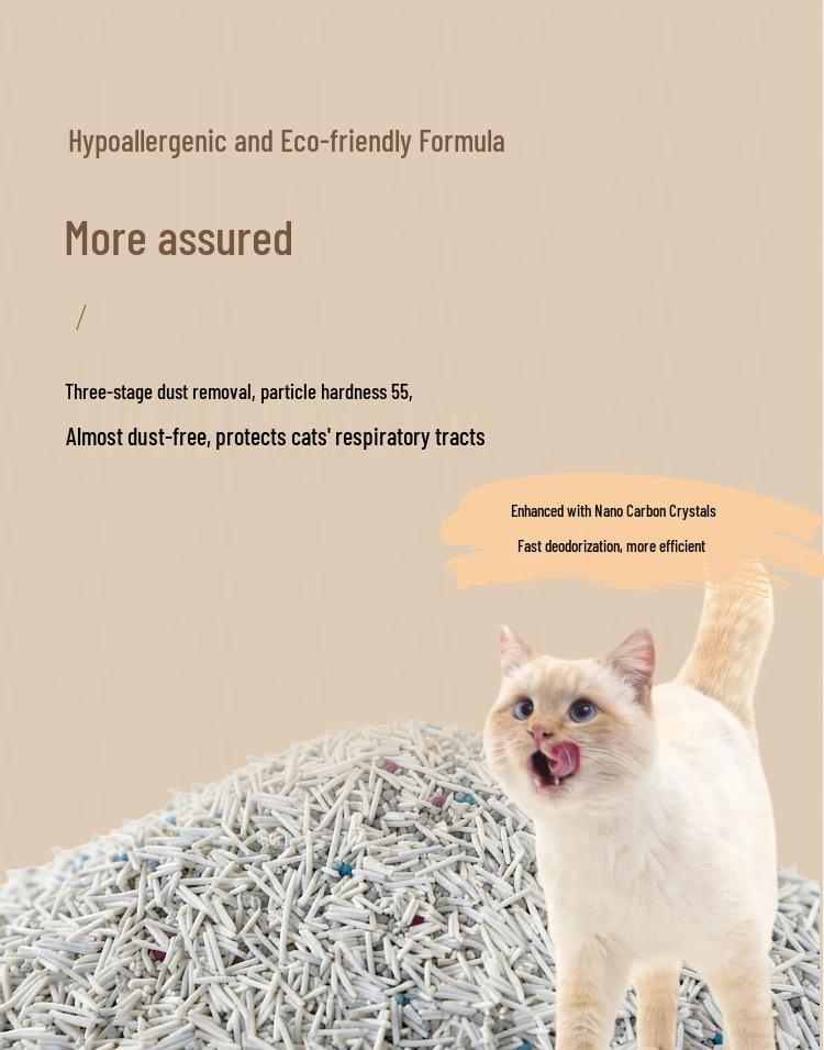 Boca Cat Deodorizing Tofu & Bentonite Litter - Cherry Blossom/White Tea Scent, 2.5kg, Dust-Free