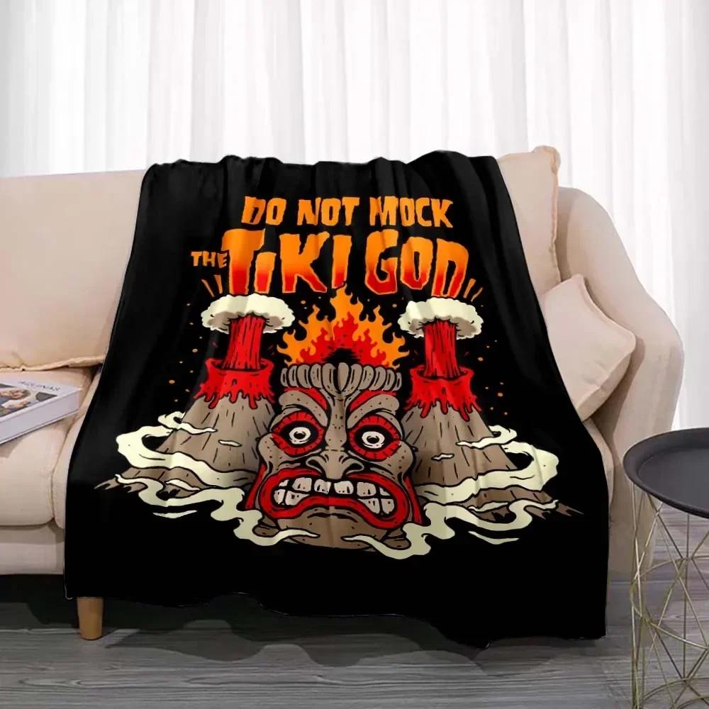 Tiki Bar Fashion Flannel Throw Blanket Summer Beach Aloha Hawaii Funny Accessories Man Cave Party Home Decor for Pub Club