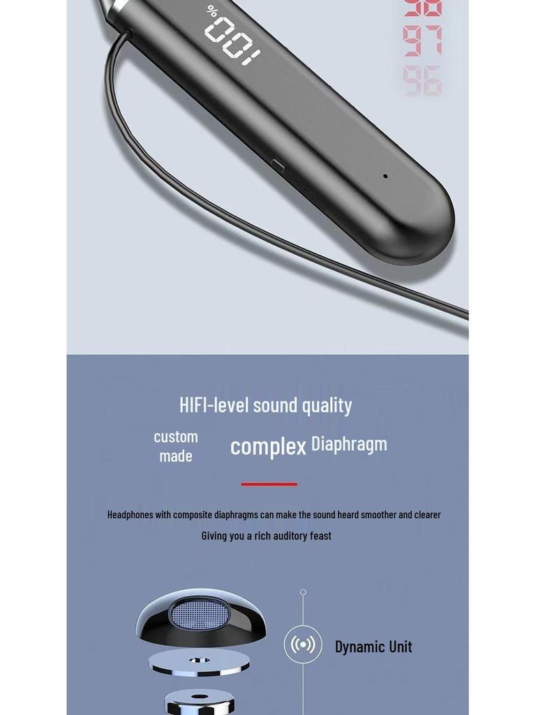 Bluetooth Noise-Cancelling Neckband Earphones - Long Battery Life & Versatile for Gaming & Outdoor Sports