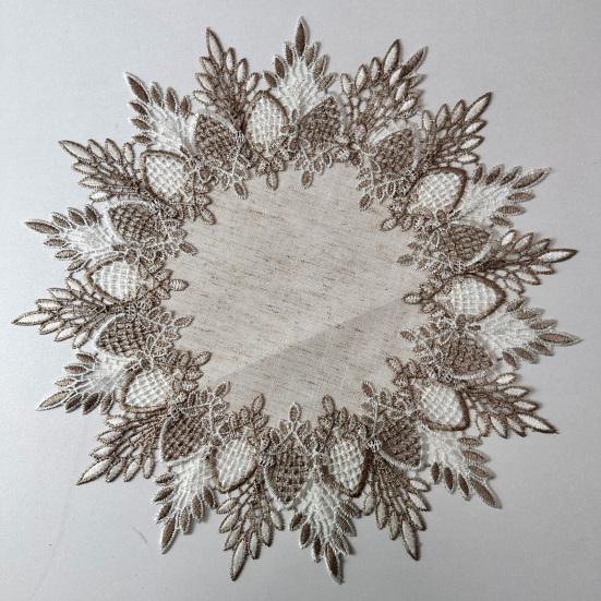 Lace Table Mat, Non-Slip Round Placemat, Heat-Insulating Anti-Scalding Oil-Stain Resistant Tablecloth for Kitchen Dining Table
