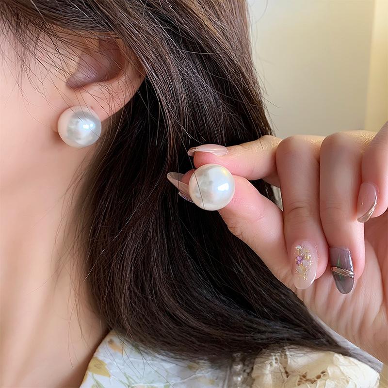 15mm Minimalist White Simulated Pearl Round Clip On Earrings For Women No Piercing Wedding Party Jewelry