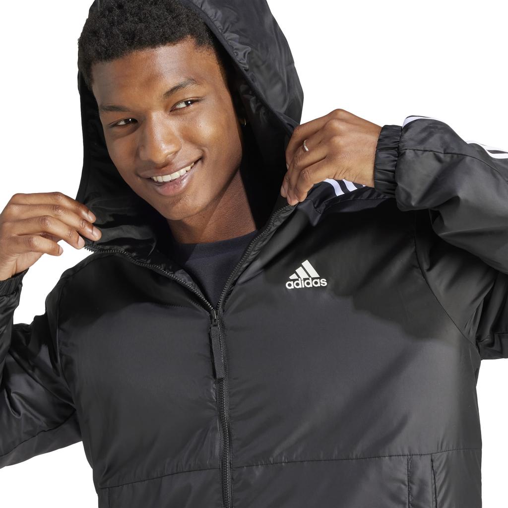 Adidas Essentials Insulated Hooded Jacket KOT34 Black 3-Stripes Men's (IN7194)