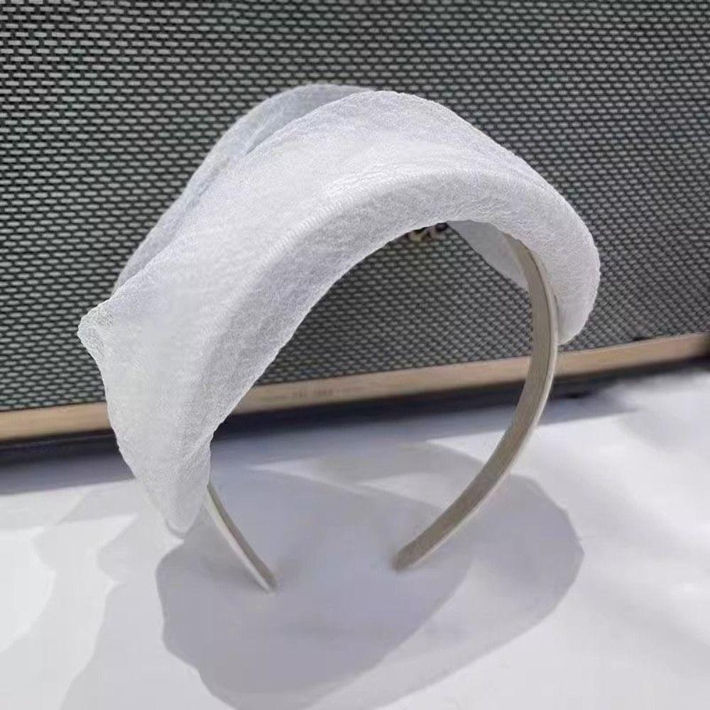 Mesh Yarn Half Hat Headband French Style Hat Shape Hairband Fashion Mesh Hair Hoop  Ladies