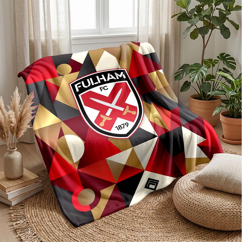 Coperta in Flanella con Stampa Calcio Fulham, Coperta Morbida Calda Leggera per Divano Letto Campeggio