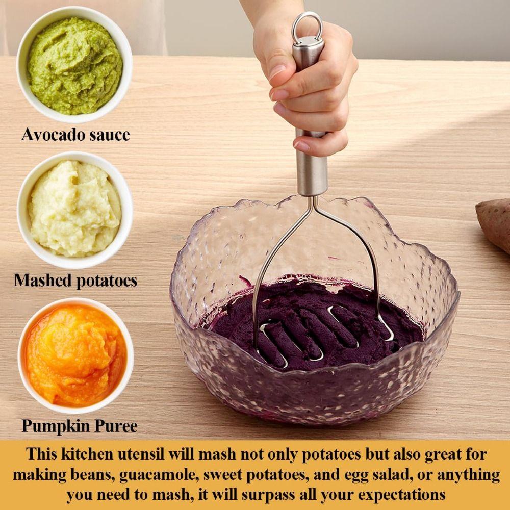 1/2 Pcs Stainless Steel Potato Masher Manual Operation Pusher Fruit Tools  Vegetable Preparation
