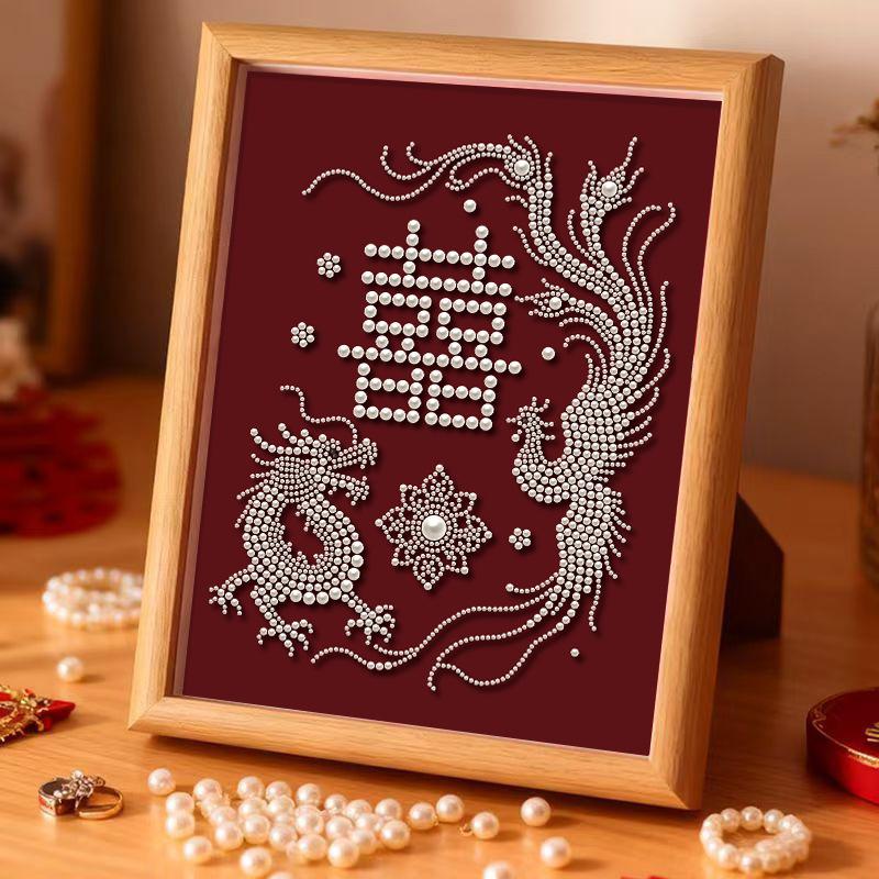 Year of The Horse Pearl Painting DIY God of Wealth Self-adhesive Handmade Sunflower Diamond Painting Wedding Decoration Painting for Friends