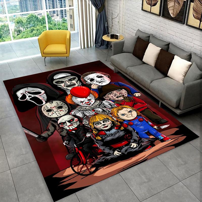 Horrorfilm-Charakter Chucky S-Scream Cartoon Teppich für Spielzimmer Schlafzimmer Wohnzimmer Sofa Heimdekoration, Teppich rutschfest
