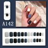 Puntas de Uñas Postizas Desmontables Negro Mate y Blanco - Pegatinas de Manicura Corta de Larga Duración