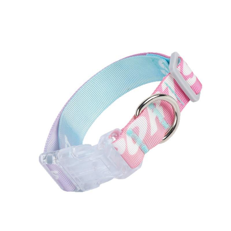 

Dog collar Small and medium dog cartoon gradual change Printed collar Adjustable without neck Pet collar traction S [Recommended 4-3kg]