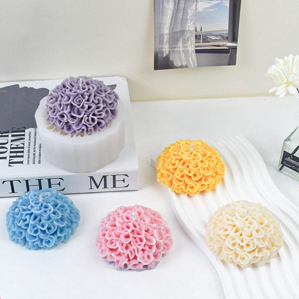 

3D Soap Mould Food-grade Silicone Mold Epoxy Resin Chrysanthemum Mold Candle Making белый