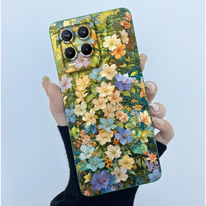 For Realme 8 Pro / Realme 8 4G 5G Phone Case Simplicity Flower Liquid Silicone Cover Realme8 8Pro RMX3085 RMX3081 RMX3241 Fundas