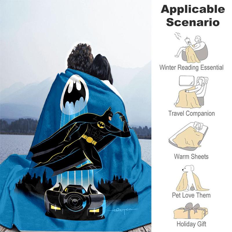1pc Batman: The Dark Knight Cartoon Blanket,Portable Throw for Travel & Camping, All Season Cozy Blanket,Ideal Gift