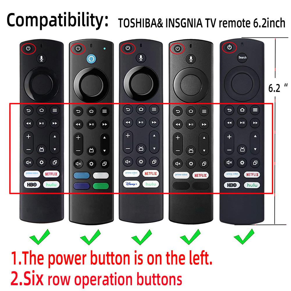 Silicone Cover For Toshiba/Insignia Fire TV(NS-RCFNA-21/CT-RC1US-21/CT95018) Remote Control Case Dustproof Shockproof Protector