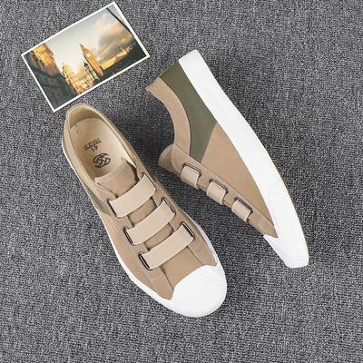 New Design Youth Teenage Vulcanize Shoes Fashion Men's Casual Shoes Outdoor Lace-up Solid Canvas Shoes Low Top Walking Footwear