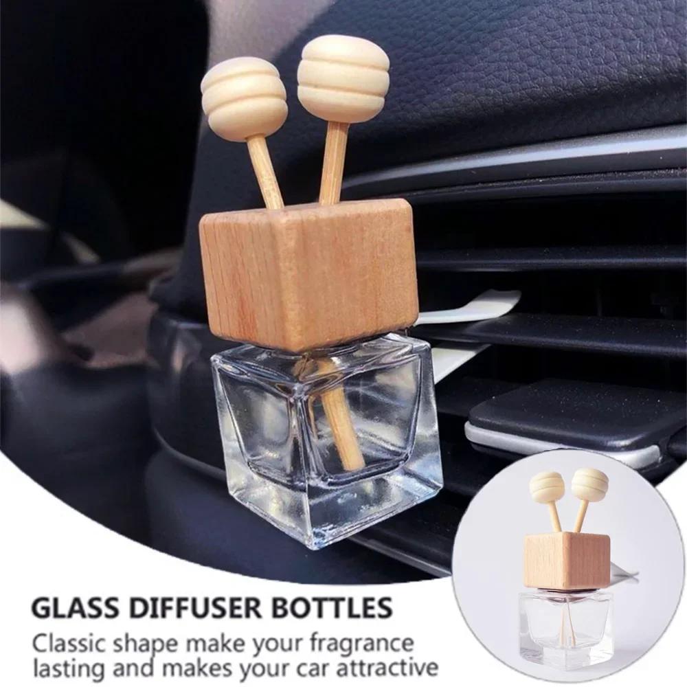 Car Fragrance Empty Glass Bottle Clip Cute Car Air Freshener Bottle Perfume Clip Air Vent Outlet Aromatherapy Car Accessories