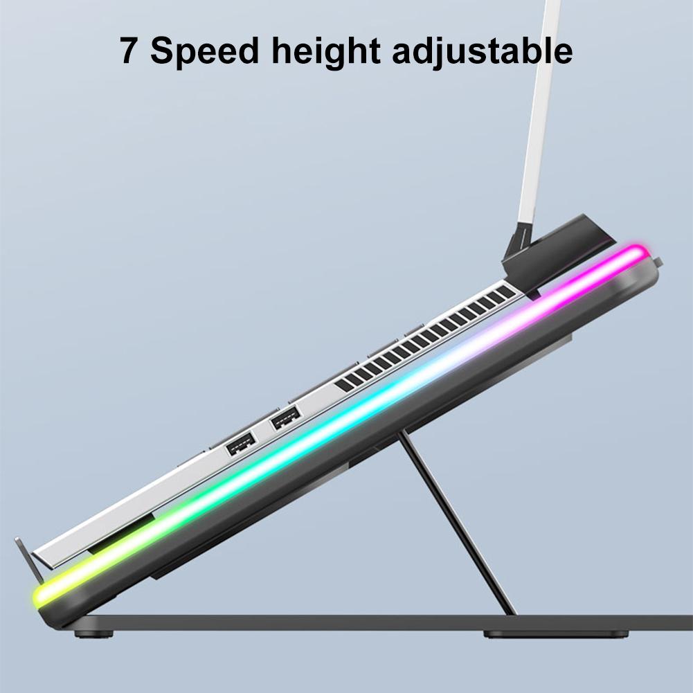 Laptop Cooler with 5 Quiet Fans Notebook Stand 2 USB Ports Notebook Cooler RGB for 11-17.3in Computer PC Notebook Gaming Laptop