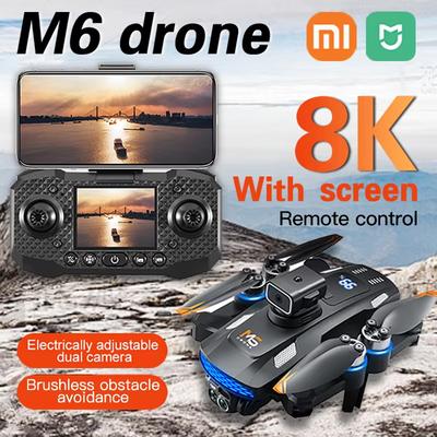 Novo Drone M6 8K Pro com 5G WIFI FPV Câmera HD 4K Tela Controle Remoto para Fotos Aéreas Profissionais Brinquedo RC Infantil