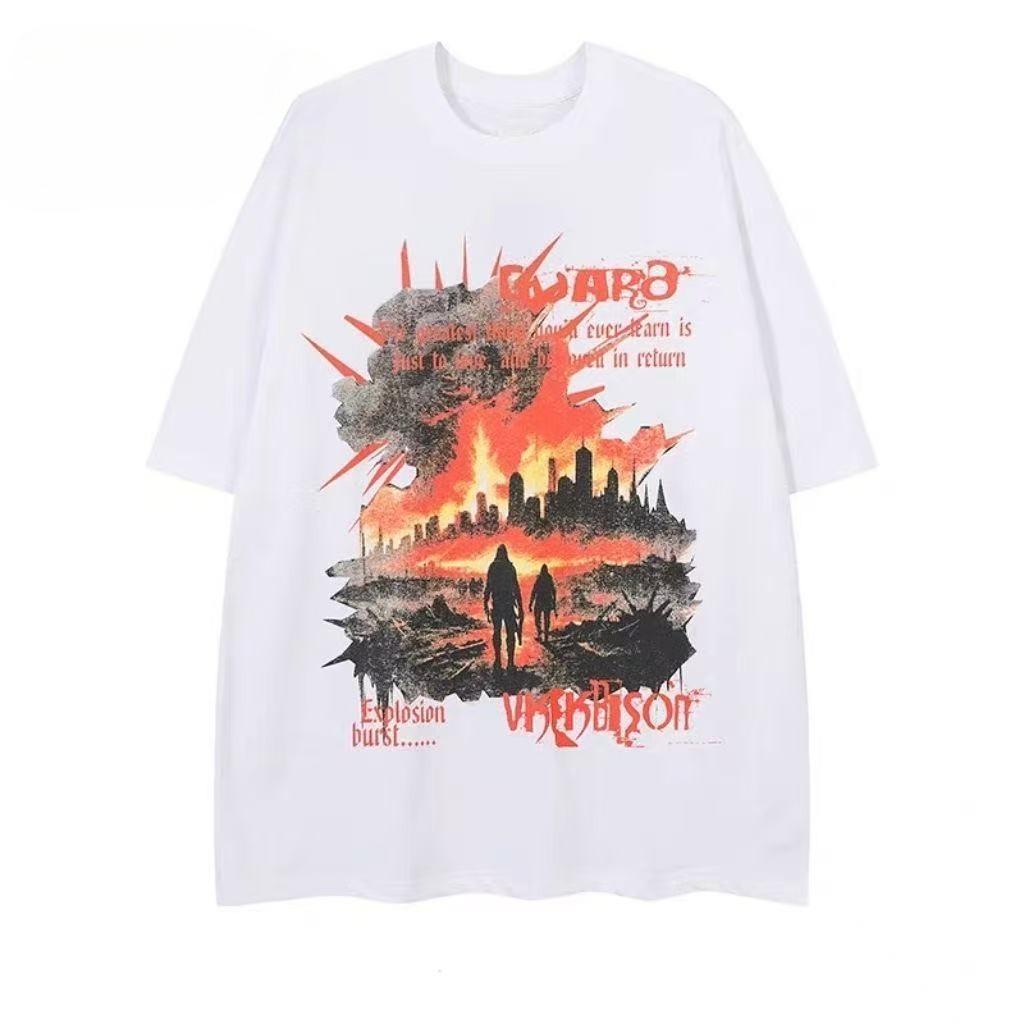 New fashion printed T-shirts for summer and autumn 2025 casual and sporty short-sleeved streetwear for men and women S