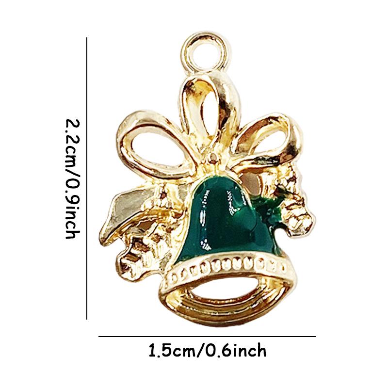 10pcs Bell Xmas Tree Enamel Pendant Santa Snowflake Charms DIY Christmas Gift Necklace Bracelet Accessories Party Supply