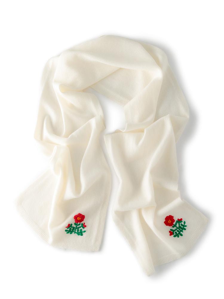 Spring Cashmere 35% Scarf Hand Embroidered flower Scarves Wool Cashmere Women Must Have Light Outer Shawl Fall Present 150*30cm