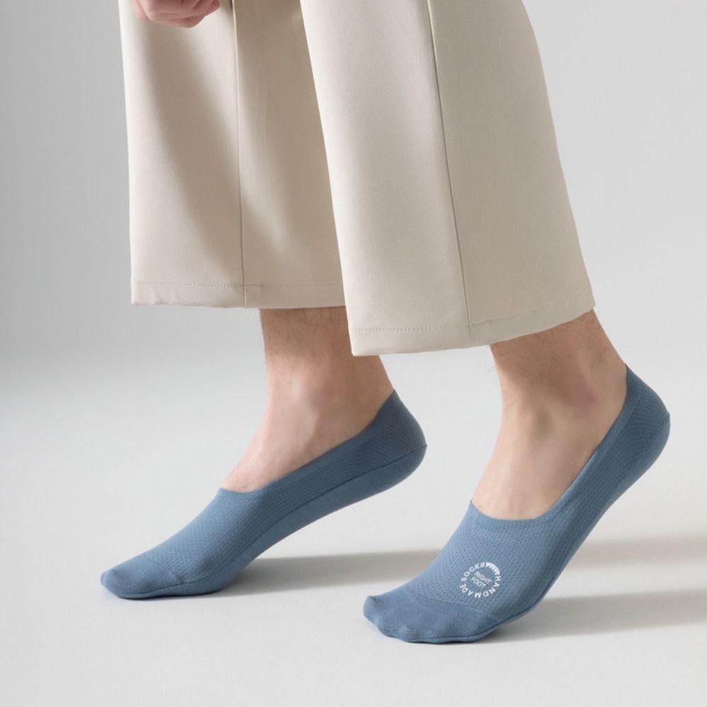 7Pairs Mesh Men's Invisible Short Socks Solid Color Summer Thin Socks Ice Silk Boat Socks  Male