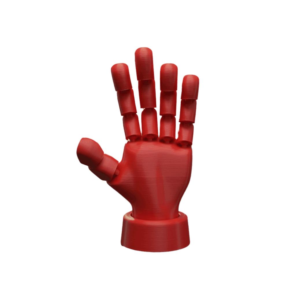 

New Flexible Hand Model White Color Plastic Hand Figure Novelty Posable Joints Movable Hand Model червоний