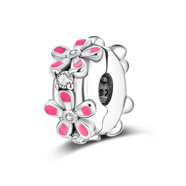 Fecho Prateado Clipe Prateado 925 Berloques Contas Stopper Serve Pulseira Clipe Joia Prata 925