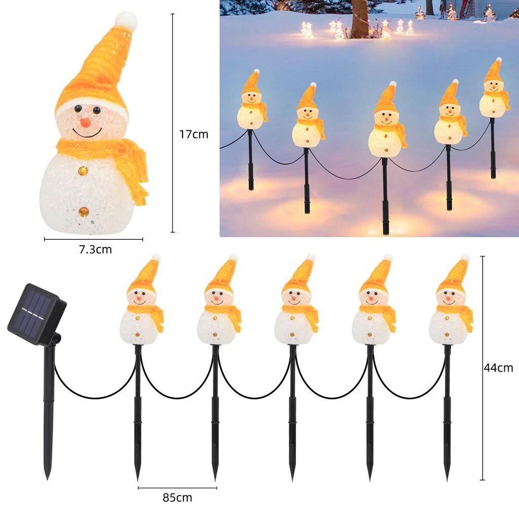 2024 Outdoor Solar Snowman LED Lights – Waterproof, Courtyard Christmas Decoration, Ground Insert, String Lighting