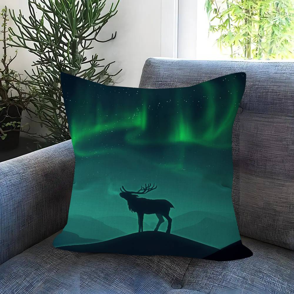 Nature Aurora Beauty Personalized Picture Text Home Decorative Pillows Household Gifts 45X45Cm