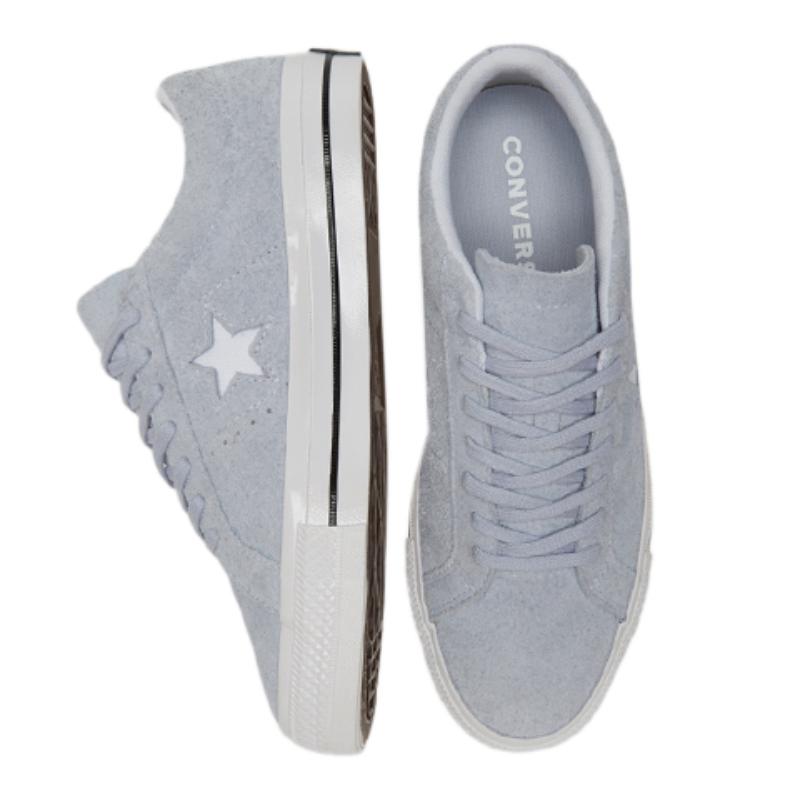 Converse One Star Trendy Versatile Slip-resistant Shock-absorbing Low-top Skate Shoes Unisex Light Gray Blue