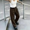 Men's Wide Leg Loose Fit Draped Straight Leg Slight Flared Dress Pants Tailored Formal Trousers with Pleats and Pockets for Office Casual Wear