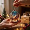 Collectible Holiday Ornaments Glowing Christmas Ornament with Lanyard, Unique Styles Miniature Glass Pendant LED Tree Hanging Accessories Light,