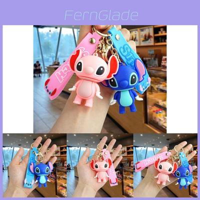 Adorable Cartoon Stitch Keychain For Girls Cute Couple Backpack Charm For Students