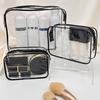 10Pcs Transparent PVC Storage Bag Zipper Closure Large Capacity Portable Waterproof Toiletry Organizer Makeup Jewelry Storage Pouch