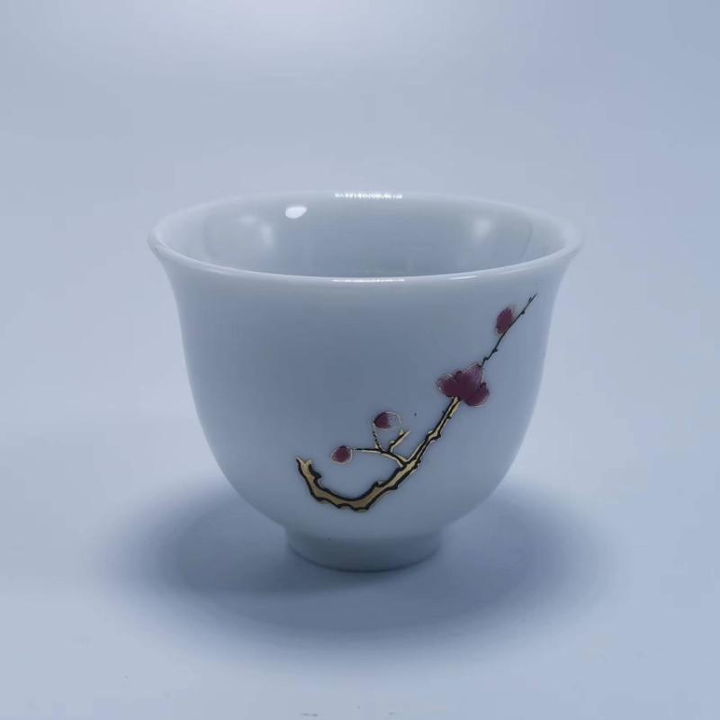 Exquisite White porcelain kungfu tea cup 1pcs,Chinese Teacup Sets teaware China tea cup set,Travel Tea Bowl Kung Fu Tea Set