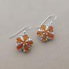 Carnelian Earrings, 925 Sterling Silver, Flower Earrings, Gift For Her, Dainty Jewelry