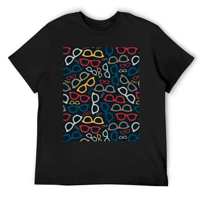 Colorful Smart Glasses Pattern T-Shirt Personalized T-shirt Fashion Shirts Shirts Graphic Tees Luxury Man Men's Clothing