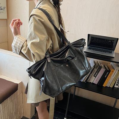 Retro Large-capacity One-shoulder Commuter Bag Women's 2025 New Simple Tote Bag Casual Travel One-shoulder Crossbody Bag