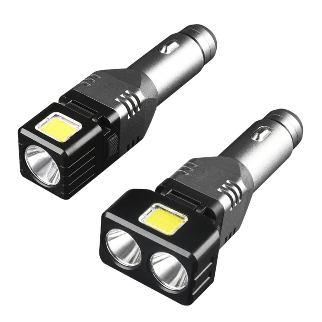 1pc LED Flashlight Car Charging 180/200LM Outdoor Flashligh Car Cigarette Lighter Socket Light  Camping  Emergency Lantern Torch
