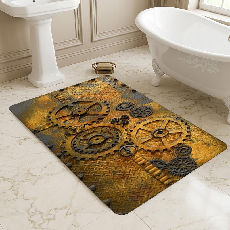 Steampunk Gears Living Room Nonslip Area Rug Soft Carpet For Bedroom Game Playroom Sofa Office Home Decor Doormat Christmas Gift C9301630