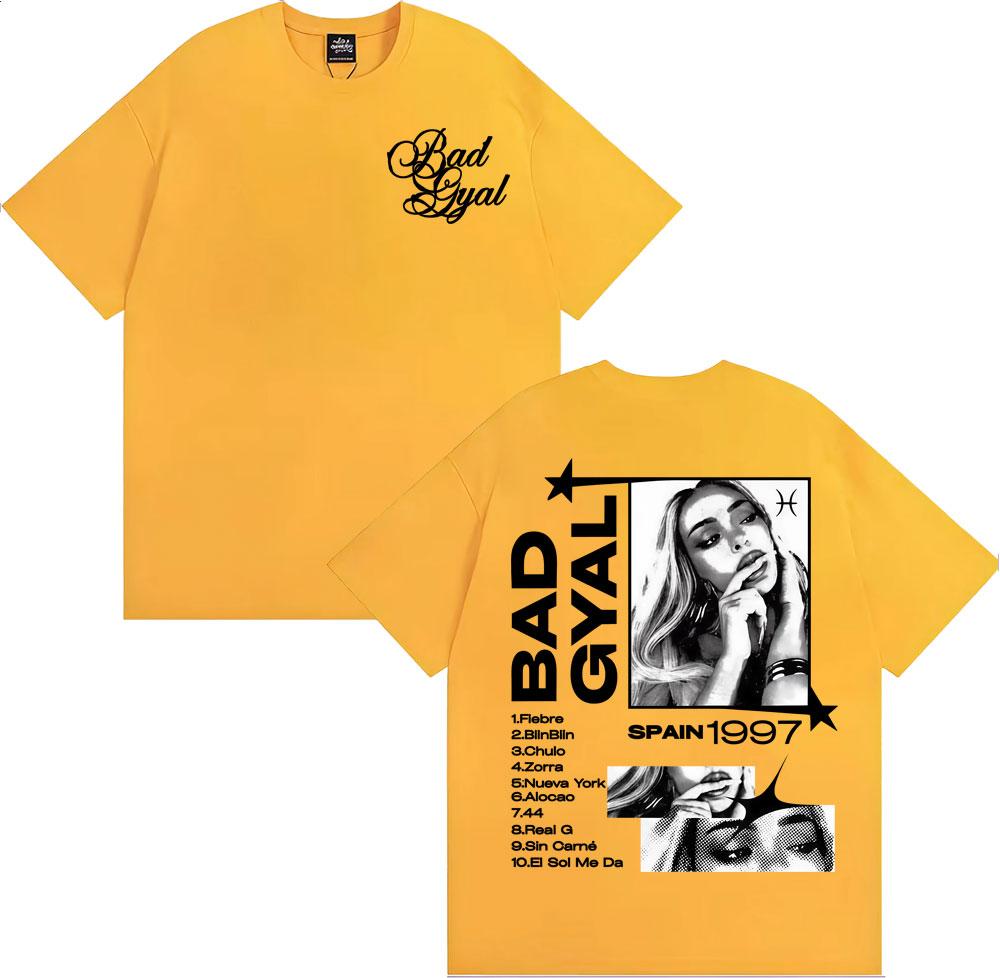 Singer Bad Gyal Album Tour 2025 Graphic T Shirts Unisex Women Harajuku Hip Hop Street Tshirt 100 Cotton Comfort Oversized T Shirt